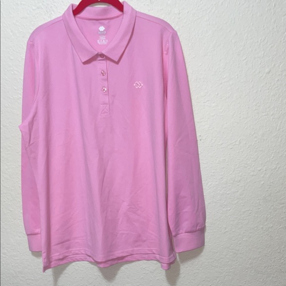 MOFIZ Women's Pink Long Sleeve Polo Shirt. NWT. Size 2XL. - Picture 1 of 9